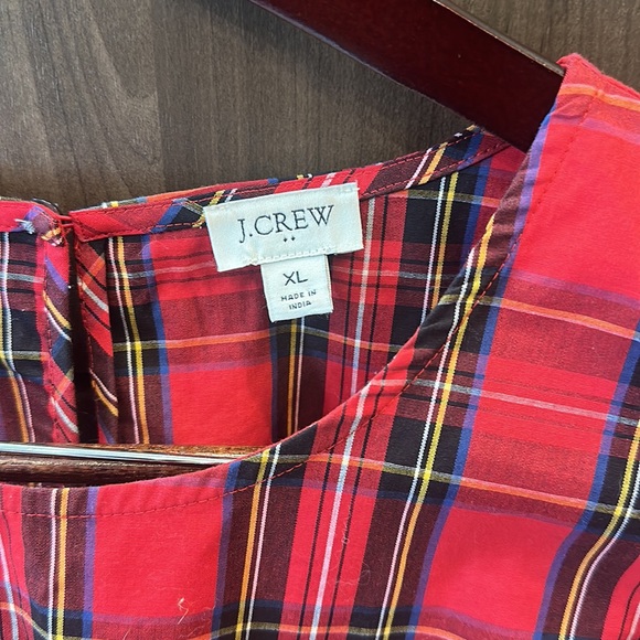 J CREW Plaid Ruffle Blouse - Picture 2 of 8